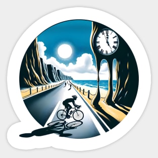 Bicycle Rider, Dali Style Sticker